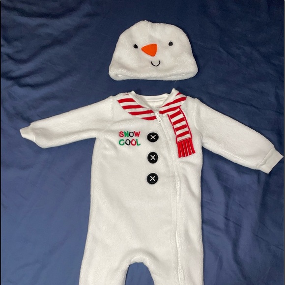 Koala Kids 3/6 month Snowman matching outfit, pjs - Picture 4 of 8